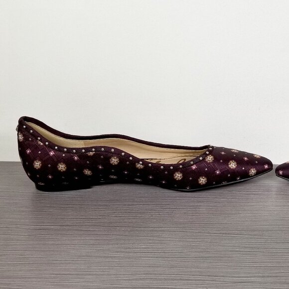 Sam Edelman Rivera Flat, Wine Fabric, Womens Size 8 M / 38 - Picture 7 of 12
